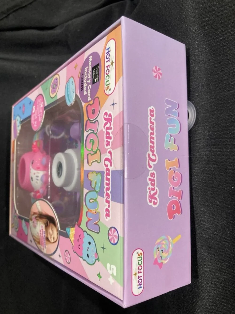 Hot Focus Kids Digital Camera Digi Fun Purple w Strap 128MB